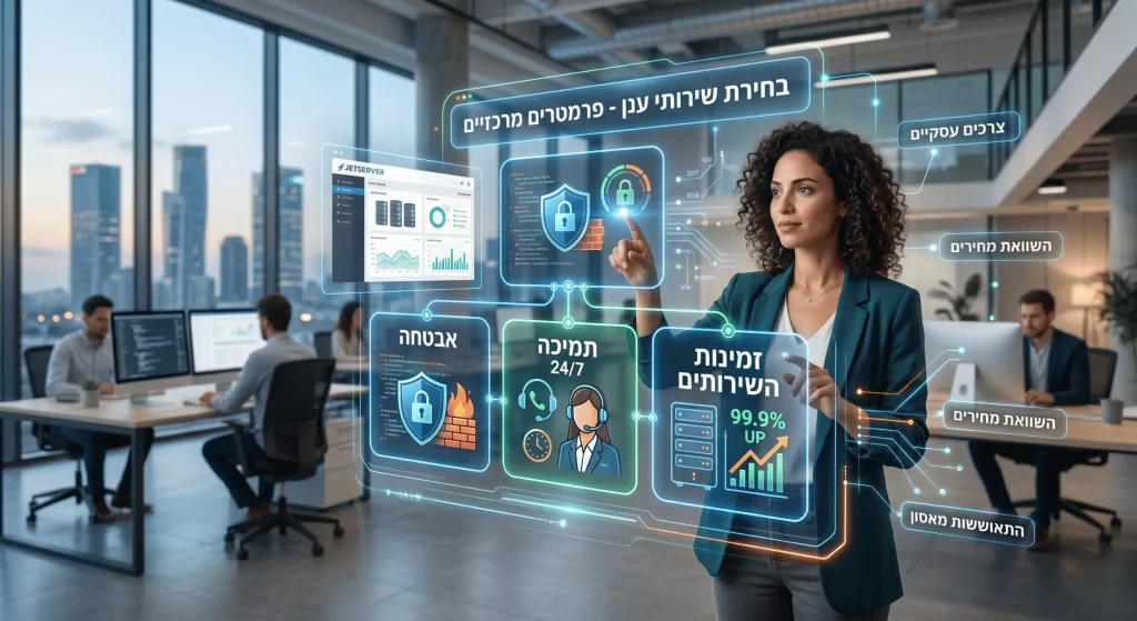 בחירת שירותי ענן מומלצים לעסק לפי אבטחה, תמיכה וזמינות.